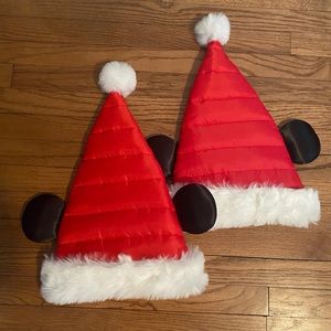 Set of 2 NWT Disney Mickey Mouse Ears Santa Hats - Christmas